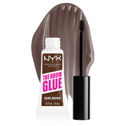 NYX PROFESSIONAL MAKEUP The Brow Glue, Extreme Hold Tinted Eyebrow Gel - Dark Brown & Lift & Snatch Brow Tint Pen, Espresso