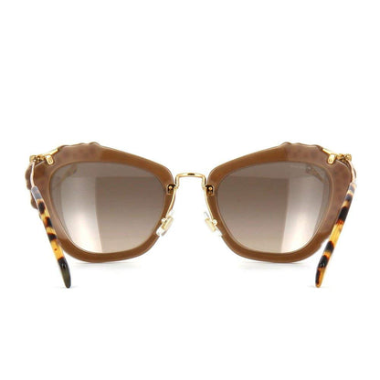 Miu Miu MU04QS MAR3D0 Opal Beige Noir Cats Eyes Sunglasses Lens Category 2 Size