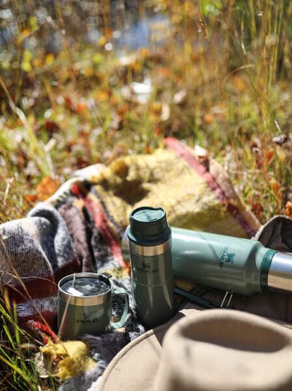 Stanley Stay-Hot Camp Mug 12 oz | Press Fit Drink Through Lid | Cup for Coffee, Tea and Drinks | Insulated Stainless Steel Coffee Mug | BPA-Free | Hammertone Green