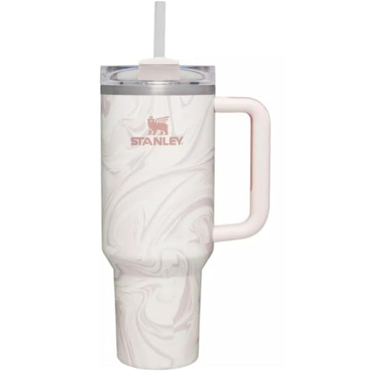 STANLEY QUENCHER TUMBLER H20 FLOWSTATE ROSE QUARTZ SWIRL 40OZ