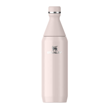 STANLEY The All Day Slim Sports Water Bottle 0.6L - Cold For 6 Hours - Iced For 11 Hours - BPA-Free Recycled Stainless Steel - Leakproof - Dishwasher Safe - Rose Quartz