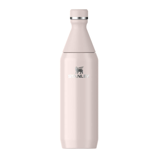 STANLEY The All Day Slim Sports Water Bottle 0.6L - Cold For 6 Hours - Iced For 11 Hours - BPA-Free Recycled Stainless Steel - Leakproof - Dishwasher Safe - Rose Quartz