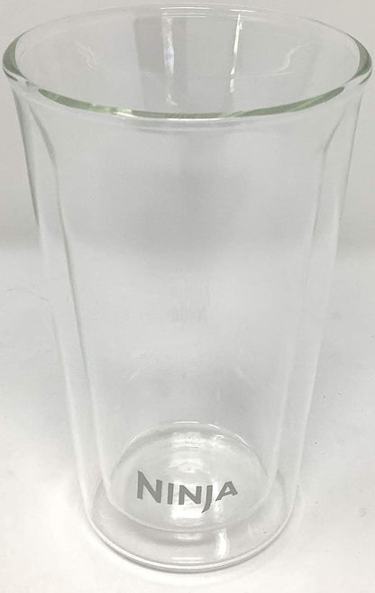 Ninja Genuine 12oz Double-Wall Thermo Insulated Tumbler Clear Glass Coffee Tea Cup For Cafe Bar Maker Forte Brew