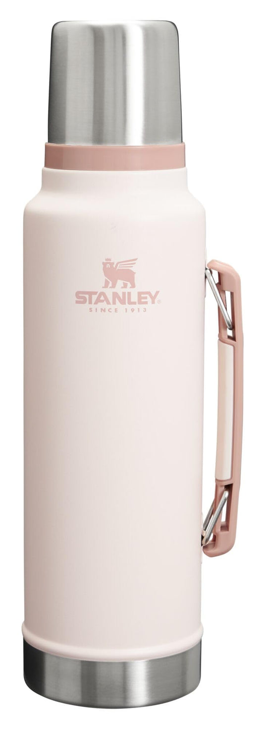 Stanley Classic Legendary Vacuum Bottle 1.5 qt | Wide Mouth with Leakproof Cup Lid | Keep Drinks Hot or Cold | Packable for Travel | Insulated Stainless Steel Thermal Bottle | BPA-Free | Rose Quartz