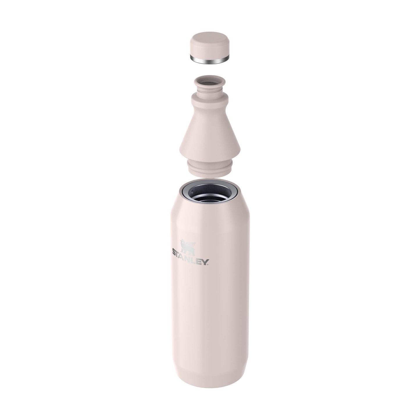 STANLEY The All Day Slim Sports Water Bottle 0.6L - Cold For 6 Hours - Iced For 11 Hours - BPA-Free Recycled Stainless Steel - Leakproof - Dishwasher Safe - Rose Quartz
