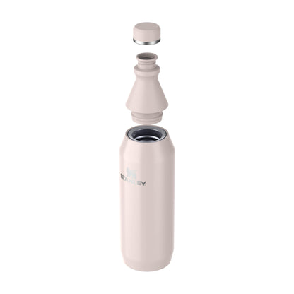 STANLEY The All Day Slim Sports Water Bottle 0.6L - Cold For 6 Hours - Iced For 11 Hours - BPA-Free Recycled Stainless Steel - Leakproof - Dishwasher Safe - Rose Quartz