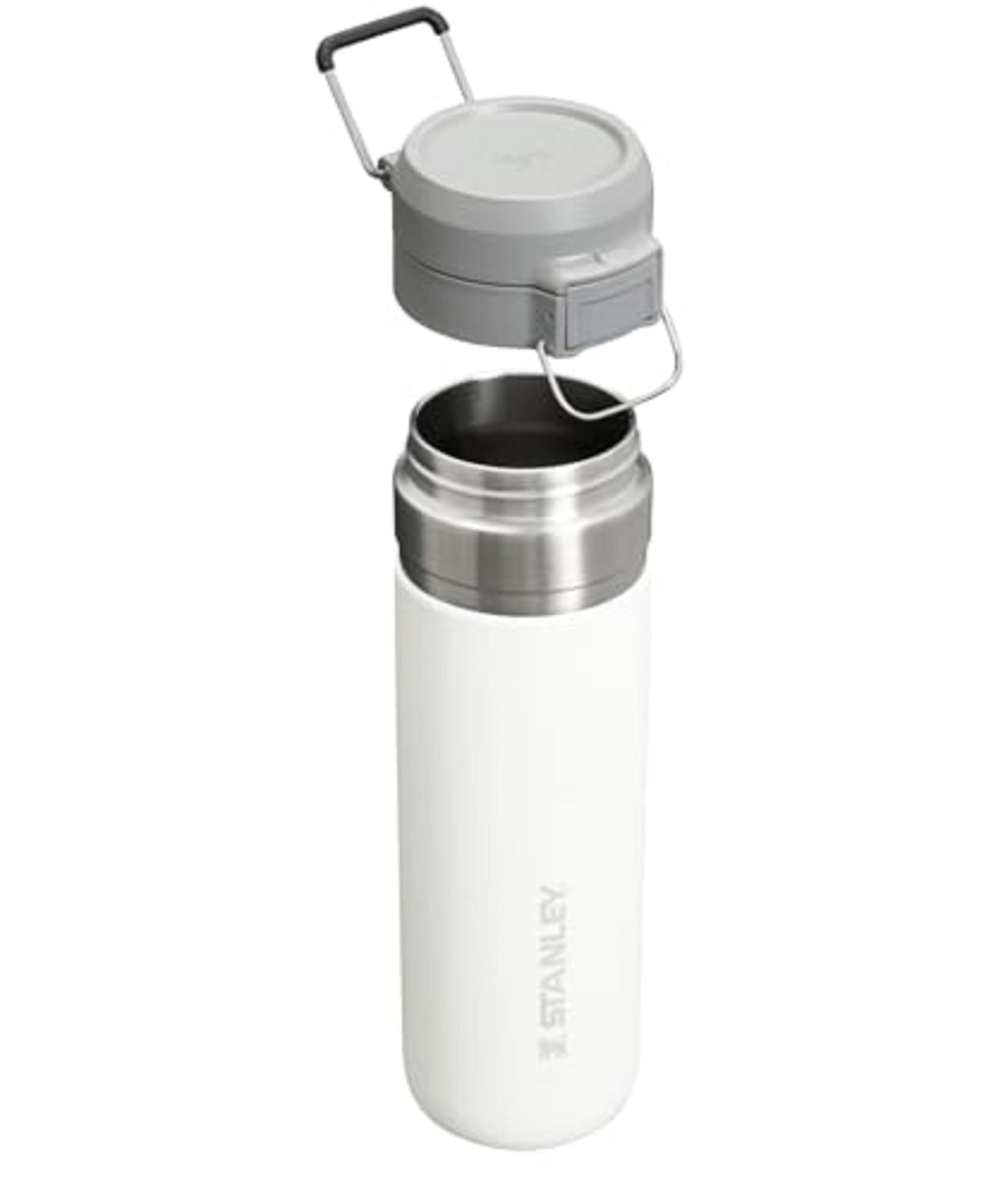 Stanley Quick Flip GO Water Bottle 24 oz | Push Button Lid | Leakproof and Packable for Travel and Sports | Insulated Stainless Steel | BPA-Free | Polar