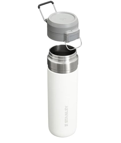Stanley Quick Flip GO Water Bottle 24 oz | Push Button Lid | Leakproof and Packable for Travel and Sports | Insulated Stainless Steel | BPA-Free | Polar