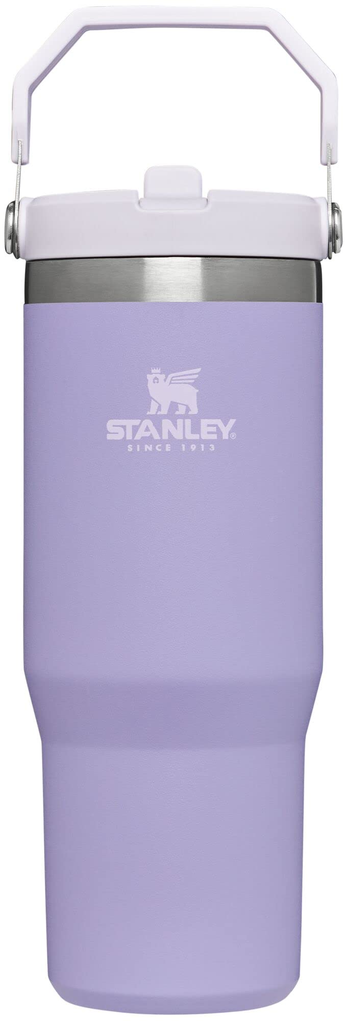 STANLEY IceFlow Stainless Steel Tumbler with Straw, Vacuum Insulated Water Bottle for Home, Office or Car, Reusable Cup with Straw Leak Resistant Flip, Lavender, 30OZ