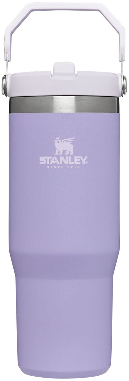 STANLEY IceFlow Stainless Steel Tumbler with Straw, Vacuum Insulated Water Bottle for Home, Office or Car, Reusable Cup with Straw Leak Resistant Flip, Lavender, 30OZ