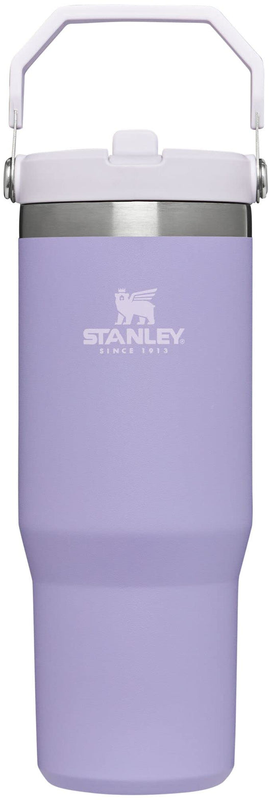 STANLEY IceFlow Stainless Steel Tumbler with Straw, Vacuum Insulated Water Bottle for Home, Office or Car, Reusable Cup with Straw Leak Resistant Flip, Lavender, 30OZ