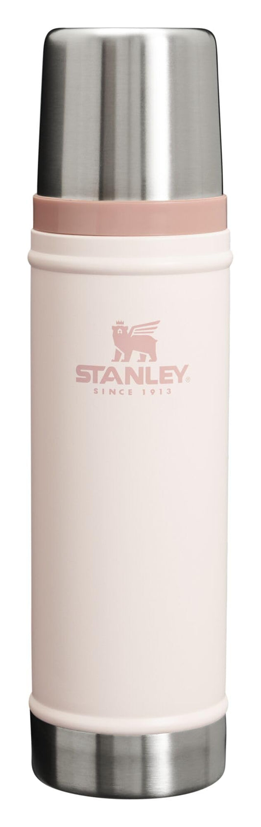 Stanley Classic Legendary Vacuum Bottle 20 oz | Wide Mouth with Leakproof Cup Lid | Keep Drinks Hot or Cold | Packable for Travel | Insulated Stainless Steel Thermal Bottle | BPA-Free | Rose Quartz