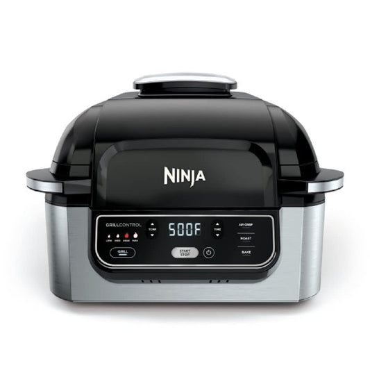 Ninja AG300 4-in-1 Indoor Grill with 4-Quart Air Fryer with Roast, Bake, and Cyclonic Grilling Technology