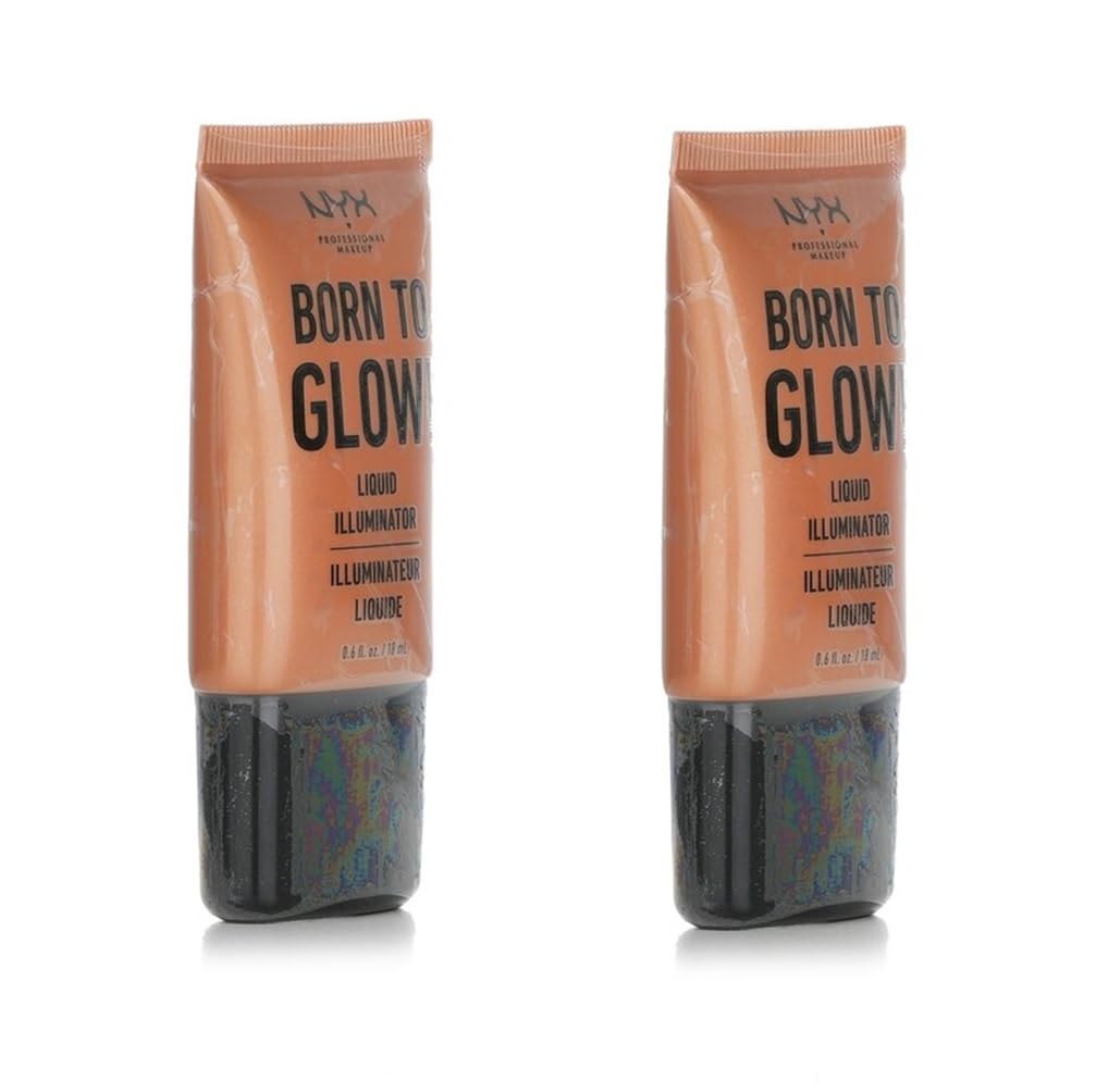 Pack of 2 NYX Born to Glow! Liquid Illuminator, Pure Gold LI03
