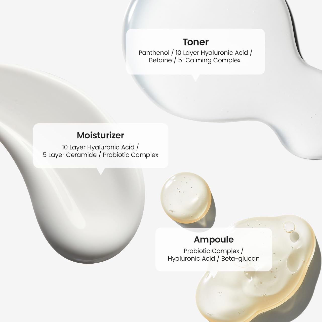 Biodance Basic Skincare Signature Set, Skin Glow Vital Ampoule (50ml) + Skin Glow Essence Cream (50ml) + First Synergy Toner (100ml), Intensive Moisturizing Bundle