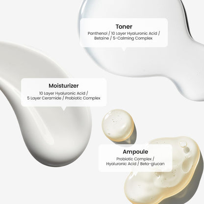 Biodance Basic Skincare Signature Set, Skin Glow Vital Ampoule (50ml) + Skin Glow Essence Cream (50ml) + First Synergy Toner (100ml), Intensive Moisturizing Bundle