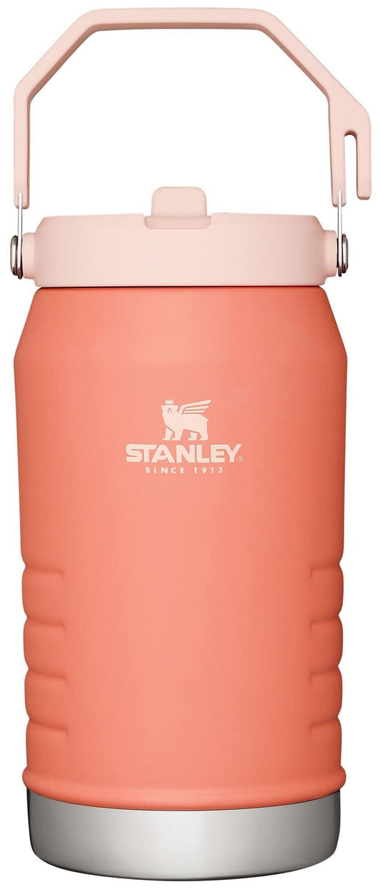 Stanley IceFlow Stainless Steel Water Jug with Straw, Vacuum Insulated Water Bottle for Home and Office, Reusable Tumbler with Straw Leak Resistant Flip, Grapefruit, 64OZ
