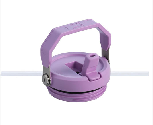 Stanley Varsity IceFlow Flip Straw 2.0 Lid | Water Bottle 24 OZ | Built-In Straw | Lightweight & Leak-Resistant | Insulated Stainless Steel | BPA-Free | Cream Lilac Stripe