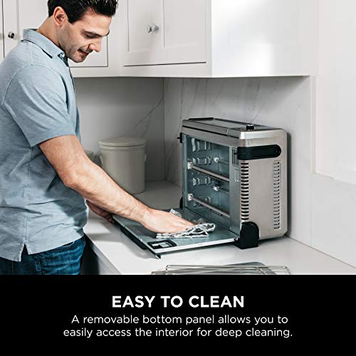 Ninja Digital Air Fry Countertop Oven, 8-in-1 Functionality, 1800W, Flip-Up Design, XL Capacity, Air Fry Basket, Wire Rack & Crumb Tray, Silver, SP101