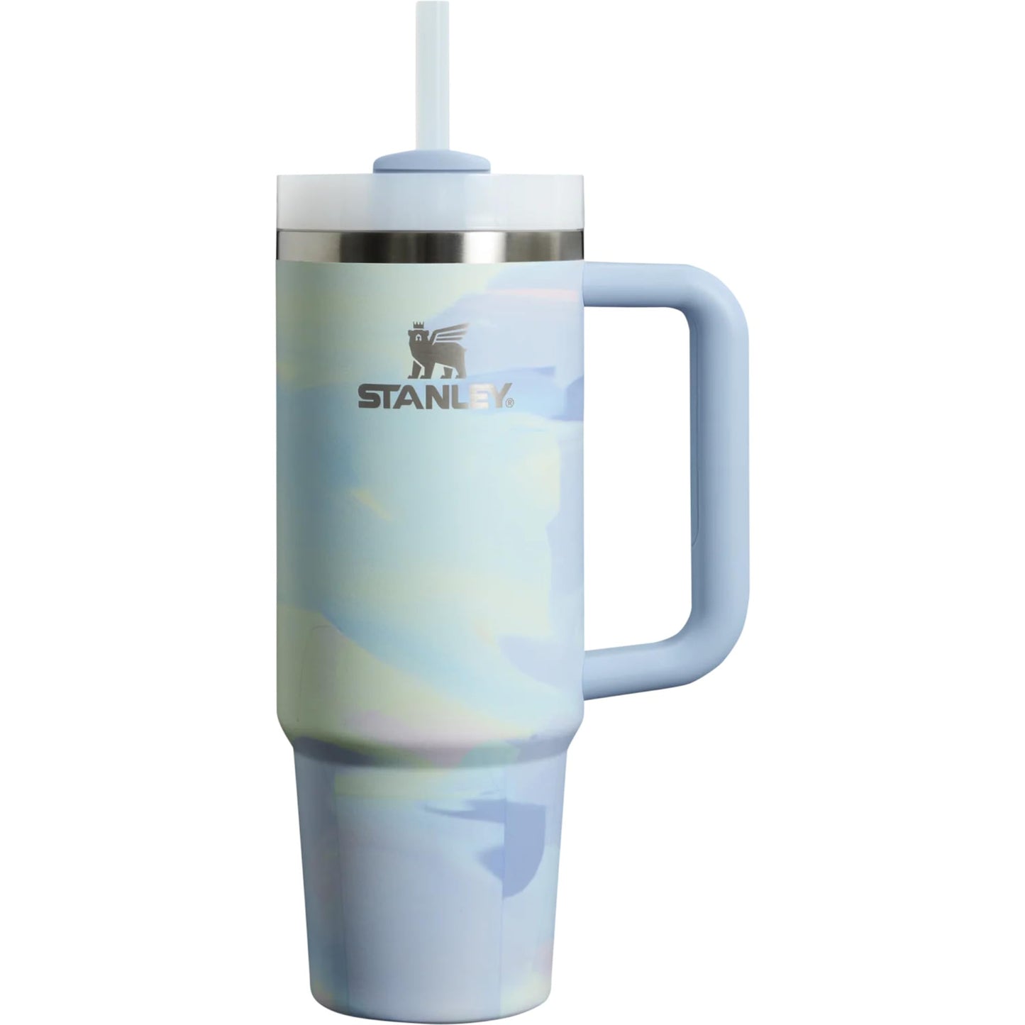 STANLEY Quencher H2.0 FlowState Stainless Steel Vacuum Insulated Tumbler with Lid and Straw for Water, Iced Tea or Coffee (Cool Serene Brushstroke, 40 oz)