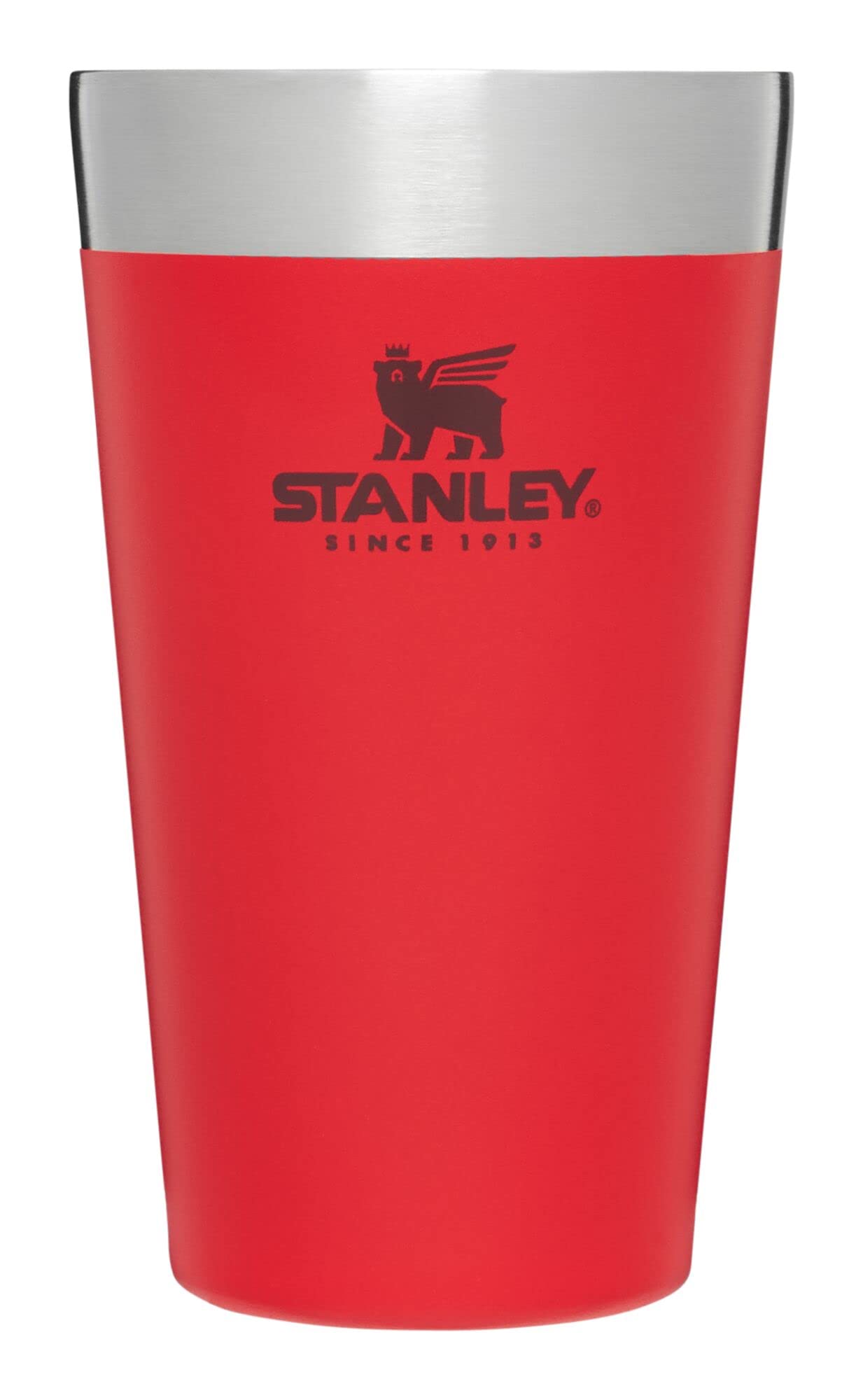 Stanley Adventure Stacking Beer Pint Glass 16oz | Stackable Drinking Cup for Cold Beverages | Dishwasher Safe | Insulated Stainless Steel Tumbler | BPA-Free | Lava
