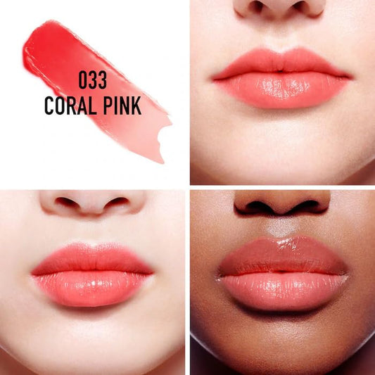 Dior Addict Natural Glow Color Reviving Lip Balm SPF 10, 033 Coral Pink, 0.11 Ounce