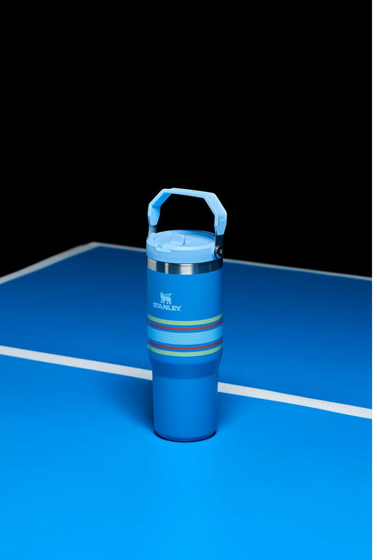 STANLEY The Varsity Ice Flow Tumbler, Flip Straw Lid, 30 oz. - Azure Mesh (Blue)