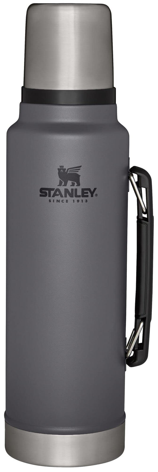 Stanley Classic Legendary Vacuum Bottle 1.5 qt | Wide Mouth with Leakproof Cup Lid | Keep Drinks Hot or Cold | Packable for Travel | Insulated Stainless Steel Thermal Bottle | BPA-Free | Charcoal