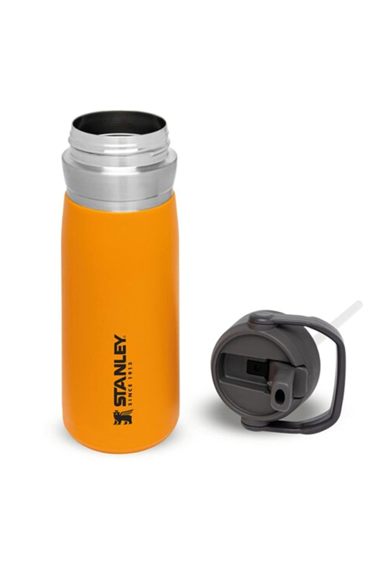 STANLEY Iceflow Stainless Steel Water Bottle With Straw 0.65L - Keeps Cold For 12+ Hours - Leakproof - BPA-Free Thermal Flask - Dishwasher Safe - Saffron