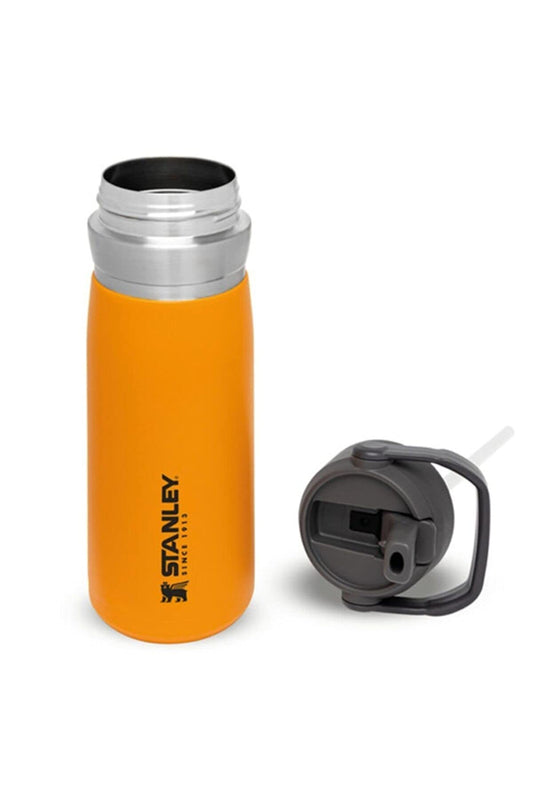 STANLEY Iceflow Stainless Steel Water Bottle With Straw 0.65L - Keeps Cold For 12+ Hours - Leakproof - BPA-Free Thermal Flask - Dishwasher Safe - Saffron