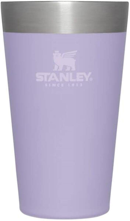 Stanley Adventure Stacking Beer Pint Glass 16oz | Stackable Drinking Cup for Cold Beverages | Dishwasher Safe | Insulated Stainless Steel Tumbler | BPA-Free | Lavender
