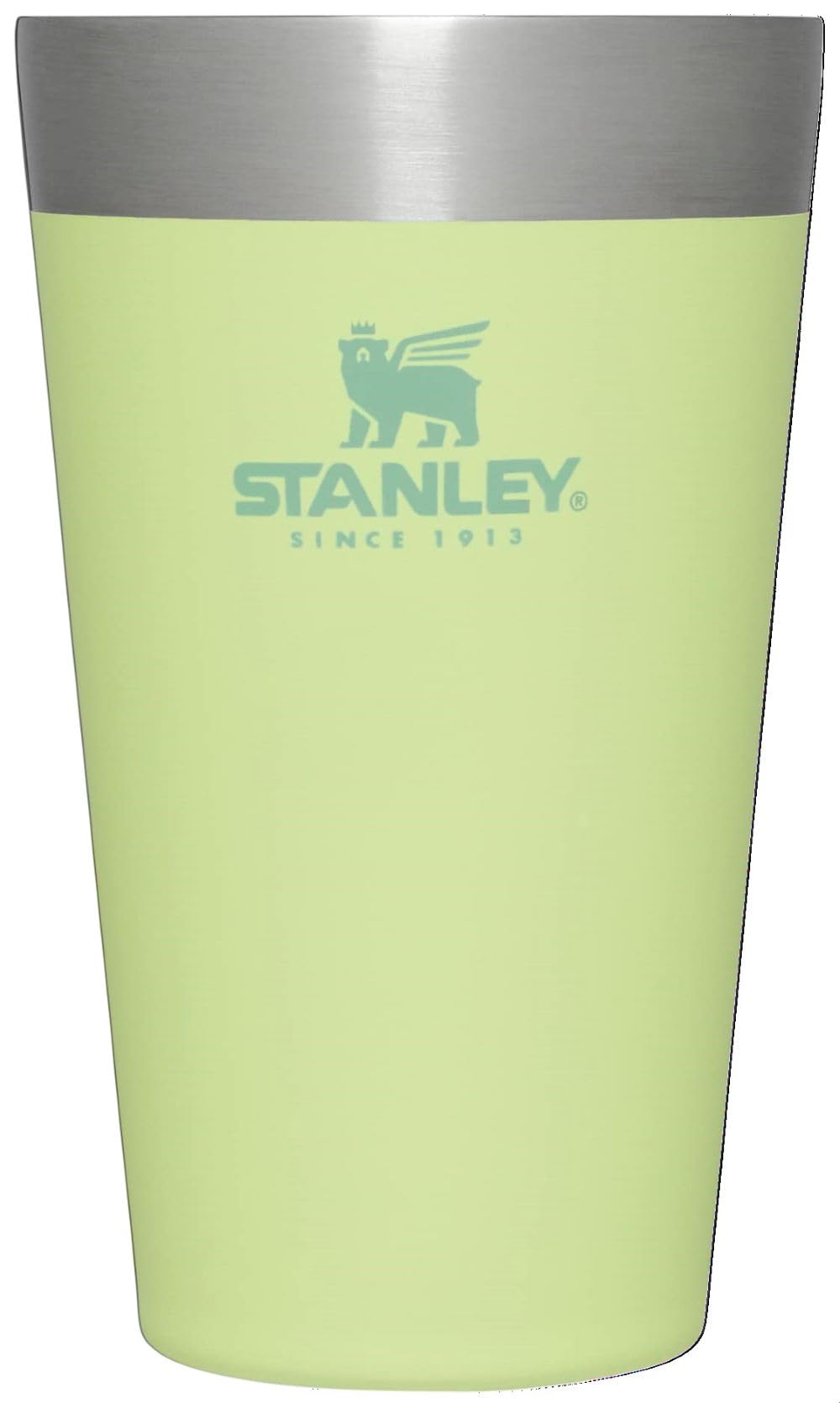 Stanley Adventure Stacking Beer Pint Glass 16oz | Stackable Drinking Cup for Cold Beverages | Dishwasher Safe | Insulated Stainless Steel Tumbler | BPA-Free | Citron