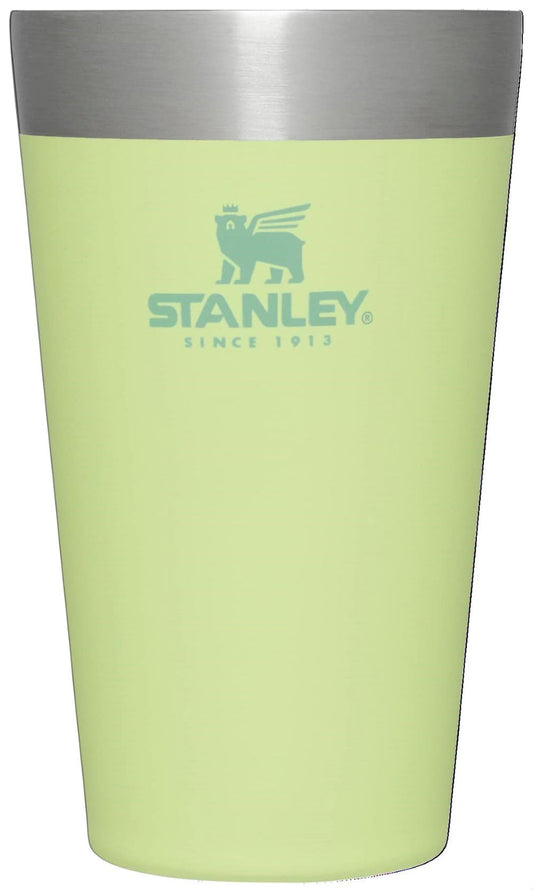 Stanley Adventure Stacking Beer Pint Glass 16oz | Stackable Drinking Cup for Cold Beverages | Dishwasher Safe | Insulated Stainless Steel Tumbler | BPA-Free | Citron