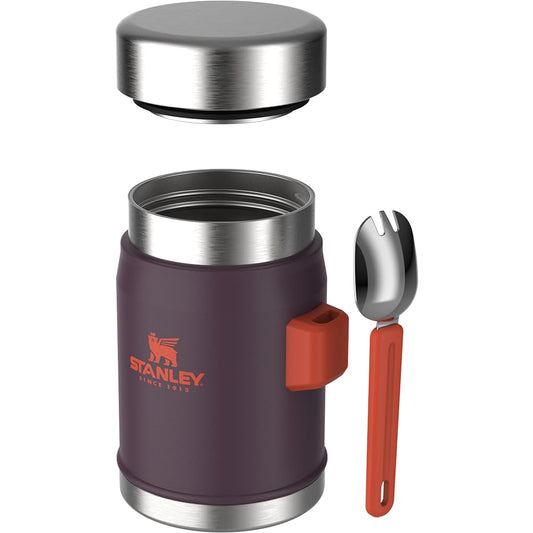 STANLEY Classic Legendary Thermal Lunch Box 0.4L with Spork – Keeps Cold or Hot 7 Hours – Adult Hot Food Thermos – Stainless Steel – BPA-Free – Dishwasher Safe – Plum