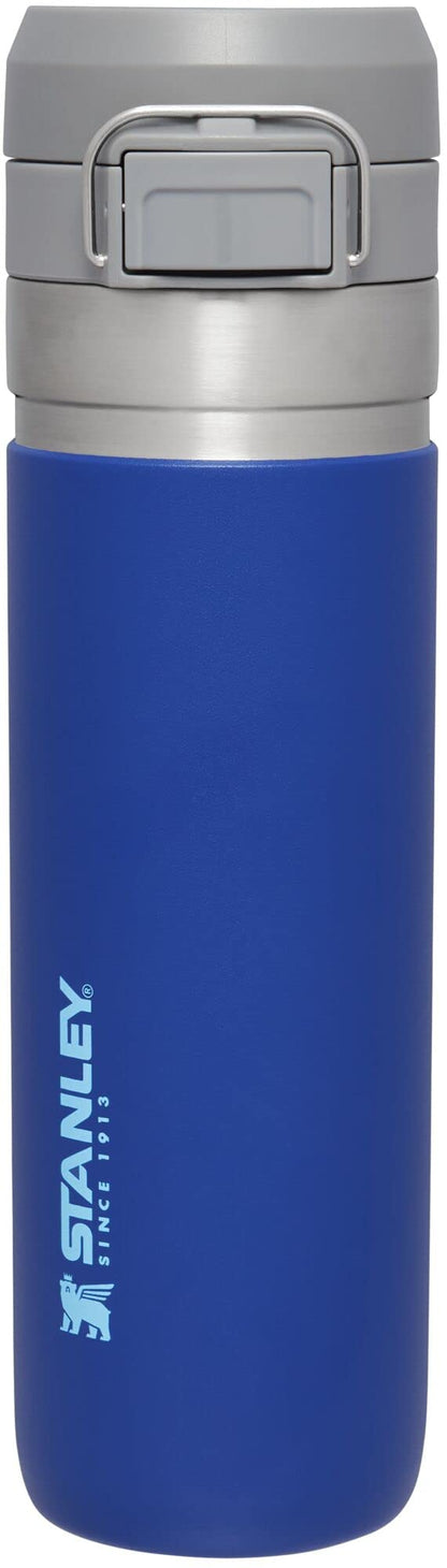 Stanley Quick Flip GO Water Bottle 24 oz | Push Button Lid | Leakproof and Packable for Travel and Sports | Insulated Stainless Steel | BPA-Free | Lapis