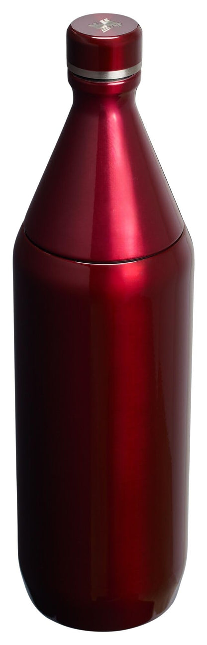 Stanley All Day Slim Bottle 34 oz | Twist off Lid with Leakproof Seal | Slim Design for Travel and Gym | Insulated Stainless Steel Water Bottle | BPA-Free | Garnet Shine