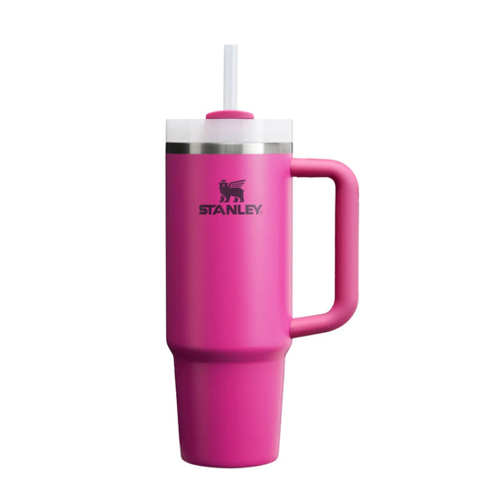STANLEY Quencher H2.0 FlowState Stainless Steel Vacuum Insulated Tumbler with Lid and Straw for Water, Fuchsia 30 oz, STANQ2.0F