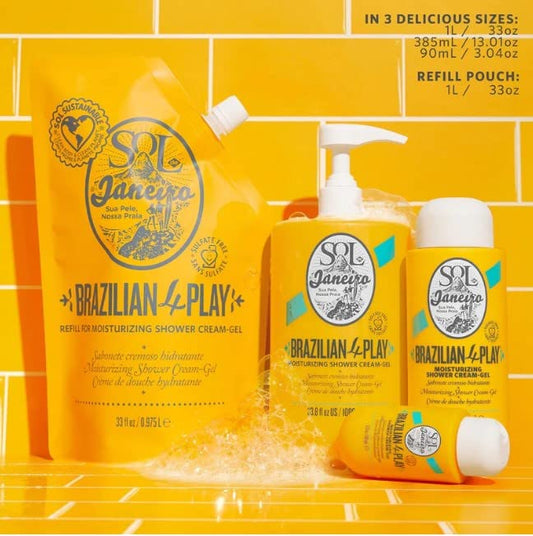 SOL DE JANEIRO Brazilian Play Moisturizing Shower Cream Gel Body Wash 1L with 1L Refill Pouch - Amazon Exclusive