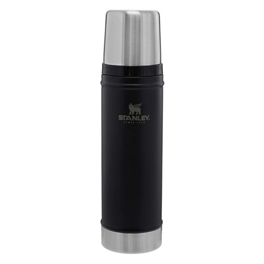 Stanley Classic Legendary Vacuum Bottle 20 oz | Wide Mouth with Leakproof Cup Lid | Keep Drinks Hot or Cold | Packable for Travel | Insulated Stainless Steel Thermos | BPA-Free | Matte Black