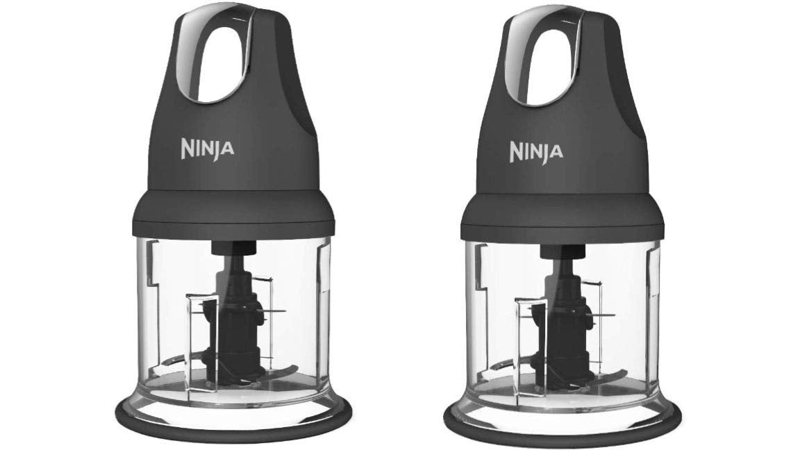 Ninja Food Chopper Express Chop with 200-Watt, 16-Ounce Bowl for Mincing, Chopping, Grinding, Blending and Meal Prep (NJ110GR) (Gray pack of 2)