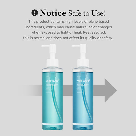 medicube Smooth Pore Double Cleanse Set: Zero Pore Blackhead Deep Cleansing Oil and Zero Pore Clear Blue Capsule Facial Cleanser