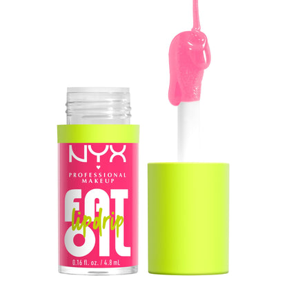 NYX PROFESSIONAL MAKEUP The Brow Glue Instant Brow Styler & Fat Oil Lip Drip, Moisturizing, Shiny and Vegan Tinted Lip Gloss - Missed Call (Sheer Pink)