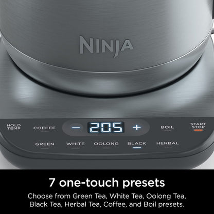 Ninja KT200 Precision Temperature Electric Kettle, 1500 watts, BPA Free, Stainless, 7-Cup Capacity, Hold Temp Setting, Silver