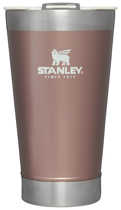 Stanley Stay-Chill Beer Pint 16 oz | Wide Mouth Lid | Built-in Bottle Opener | Beer Tumbler Cup | Insulated Stainless Steel Pint Glass | BPA-Free | Rose Quartz Glow