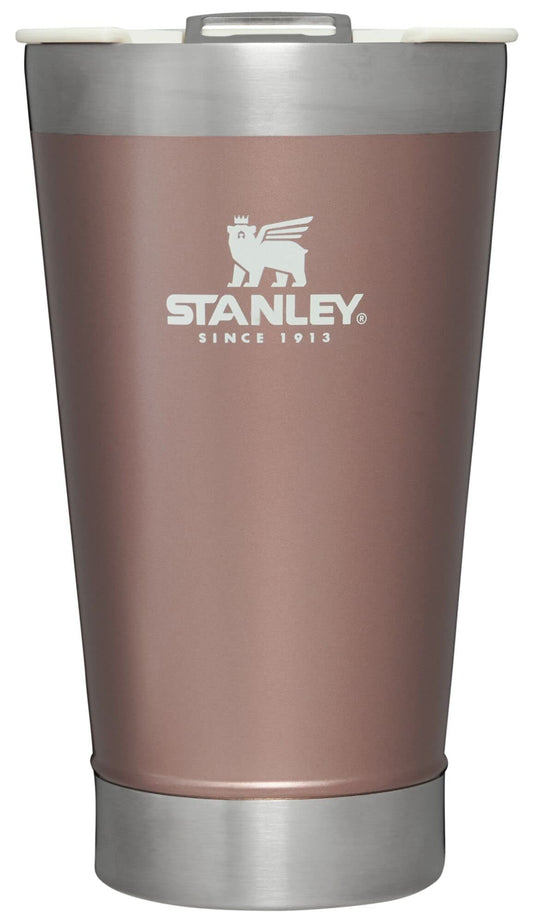 Stanley Stay-Chill Beer Pint 16 oz | Wide Mouth Lid | Built-in Bottle Opener | Beer Tumbler Cup | Insulated Stainless Steel Pint Glass | BPA-Free | Rose Quartz Glow