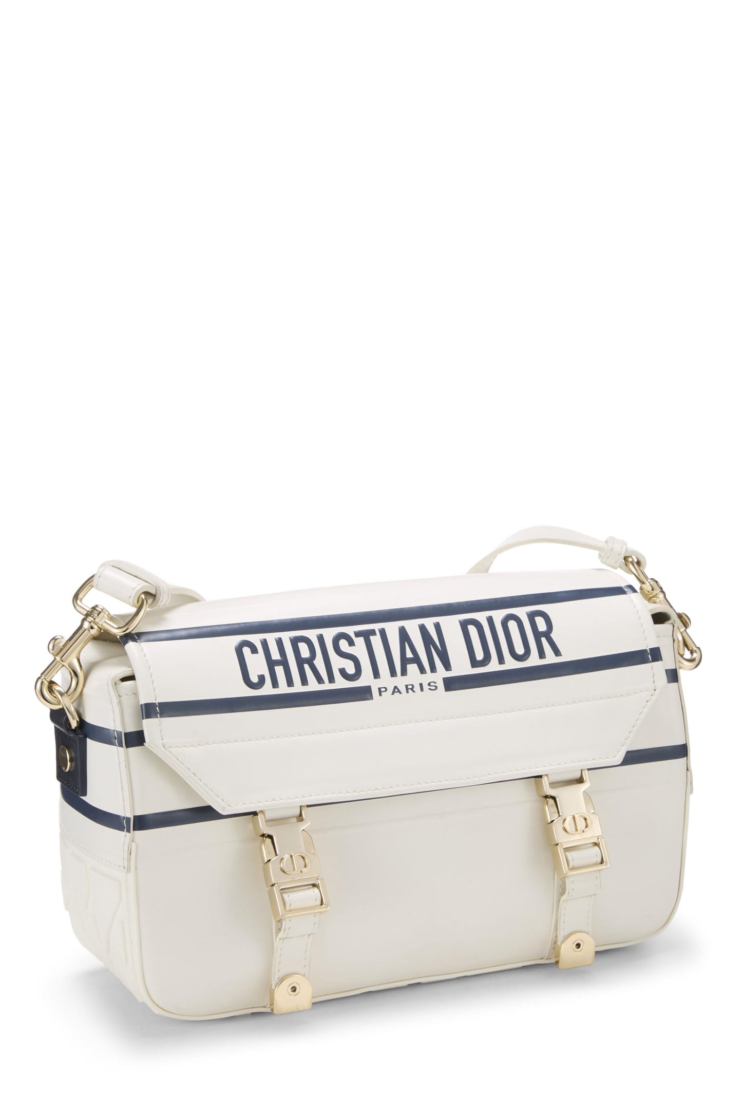 Dior, Pre-Loved White Calfskin Diorcamp Messenger Small, White
