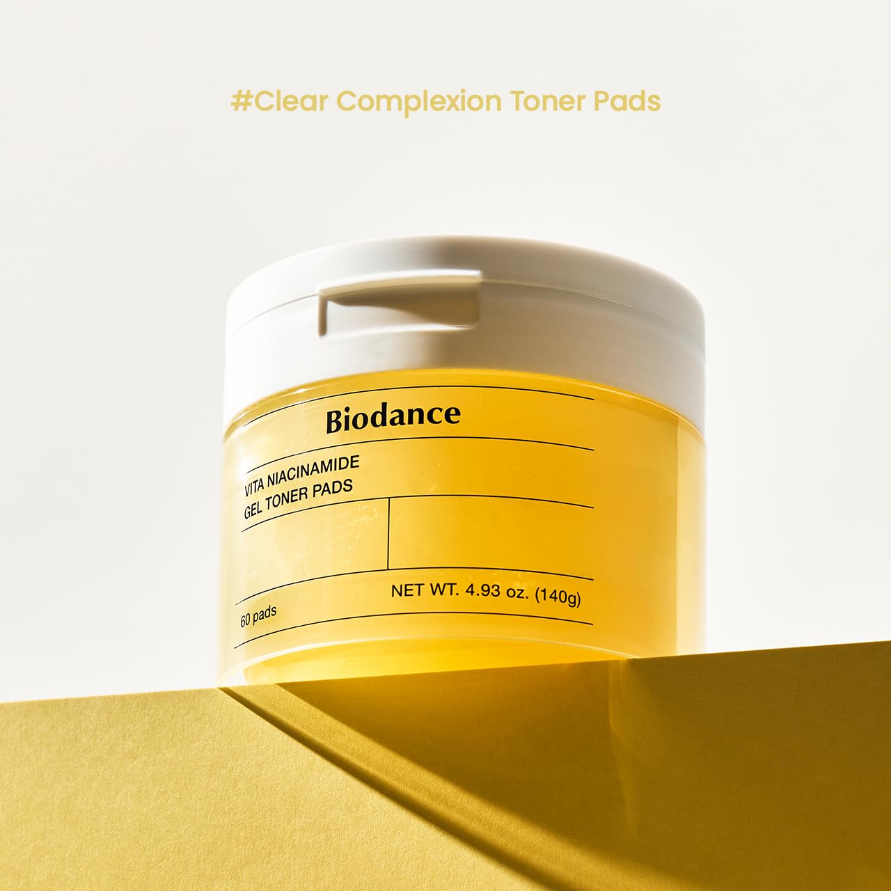Biodance Vita Niacinamide Gel Toner Pads, Dark Spot Corrector, Evening Skin Tone, Hydrating for Sensitive Skin, Gentle Exfoliating Korean Toner Pads, 4.93 fl.oz.(140g)*60Pads