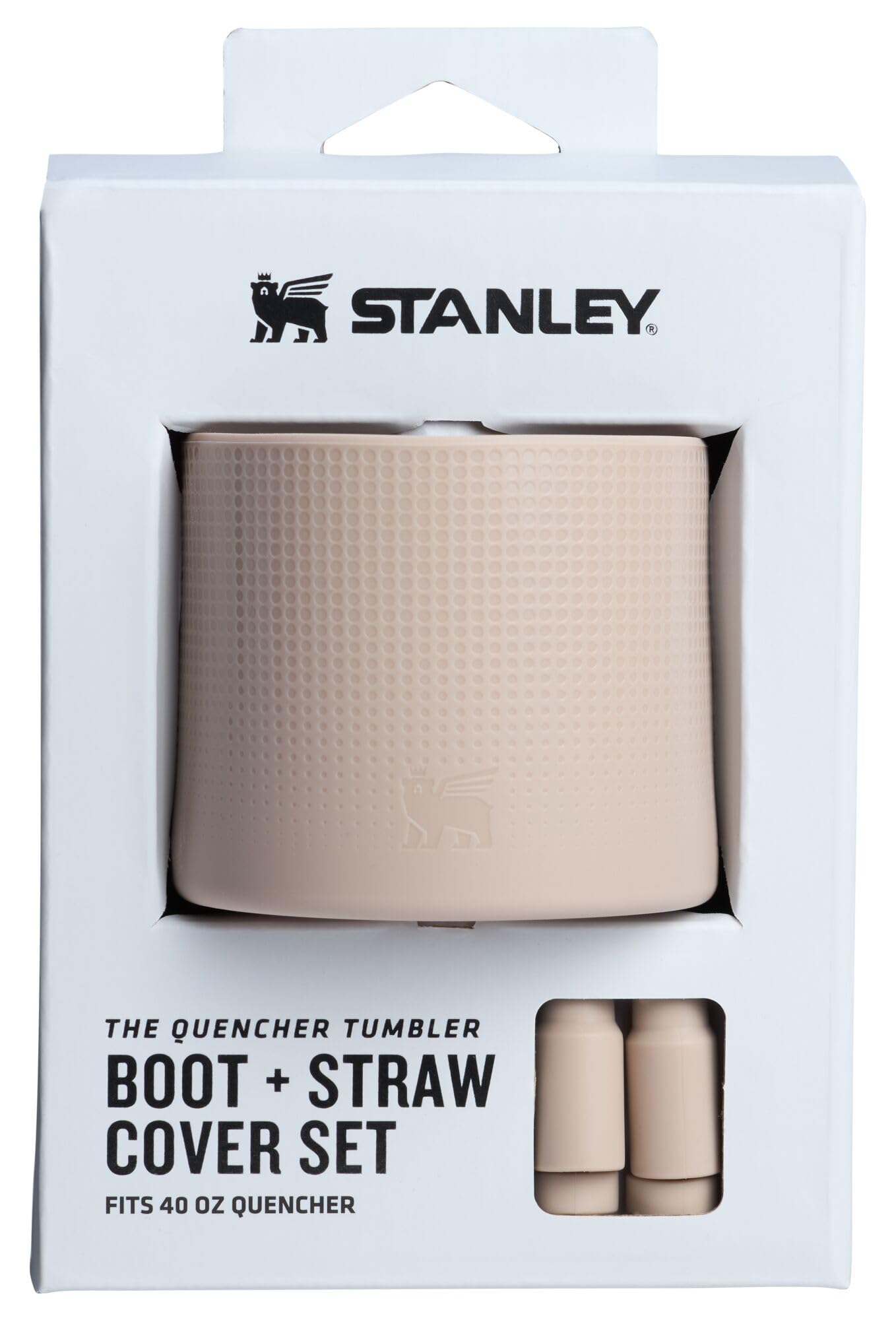 STANLEY Quencher Boot and Straw Cover Cap | Anti-Slip Silicone Protector for 40 oz Tumbler with Handle | Accessory Set for Stainless Steel Drinking Cup | BPA-Free | Sand