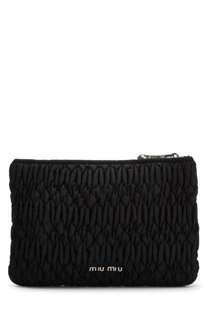 Miu Miu, Pre-Loved Black Nylon Pouch, Black