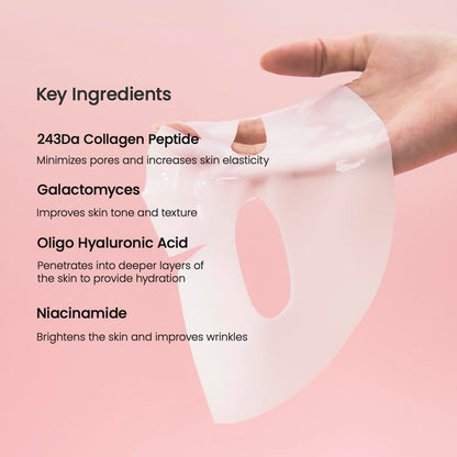 BIODANCE Bio-Collagen Real Deep Mask, Hydrating Overnight Hydrogel Mask, Pore Minimizing, Elasticity Improvement, 34g x16ea